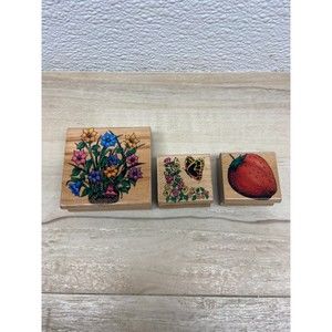 2001 Sky Kids Lot Of 3 Wood Mounted Rubber Stamps
